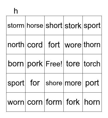 "or" bingo Card