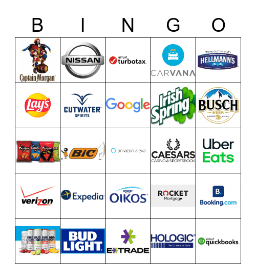 Super Bowl Ad Bingo Card