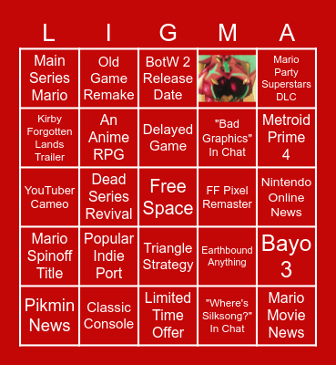 Ninty Direct 2/9/22 Bingo Card