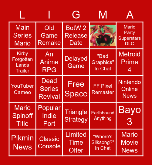 Ninty Direct 2/9/22 Bingo Card