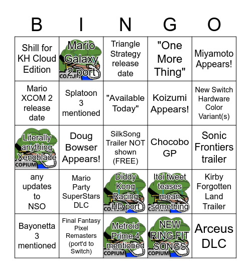 Nintendo Direct (2022-02-09) Bingo Card