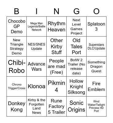 Binbendo Birect Bingo Card
