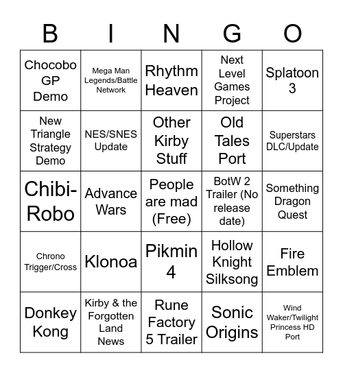 Binbendo Birect Bingo Card