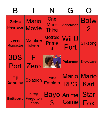 Nintendo Direct 2-9-2022 Bingo Card