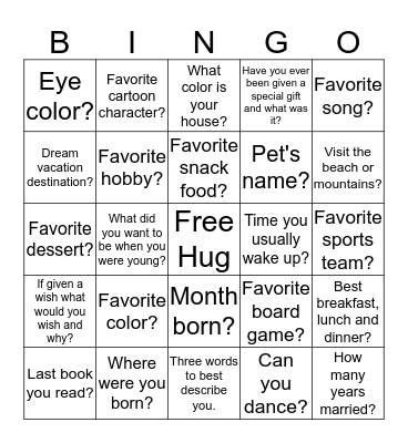 Anderson Reunion #4 Getting to Know You Bingo Card