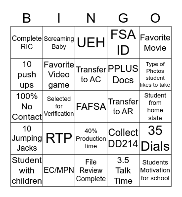 Finance Bingo! Bingo Card