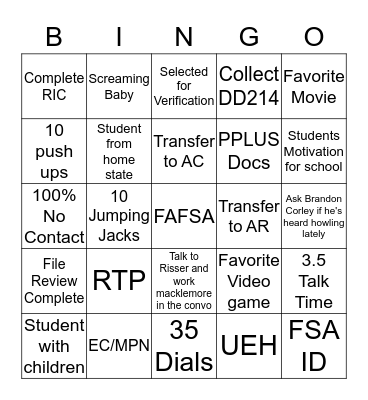 Finance Bingo! Bingo Card