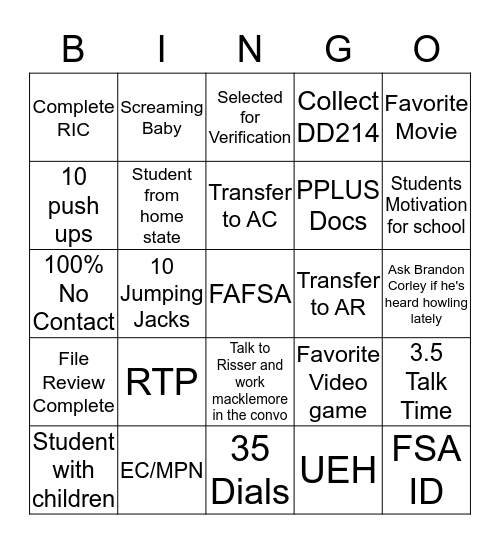 Finance Bingo! Bingo Card