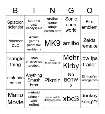 Switch Direct Bingo Card