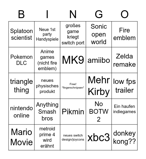 Switch Direct Bingo Card