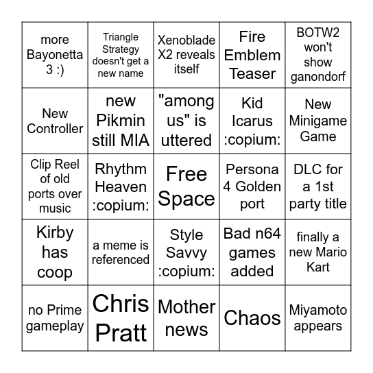 Direct Bingo Card