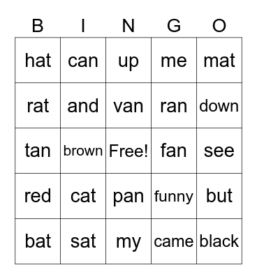 Module 19 Bingo Spelling Words Bingo Card