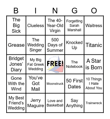 Romantic Movies Bingo Card