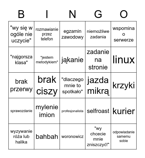 Marian Bingo Card
