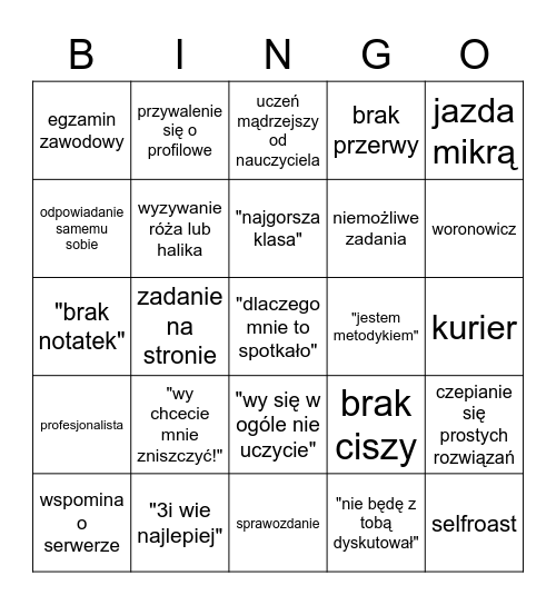 Marian Bingo Card