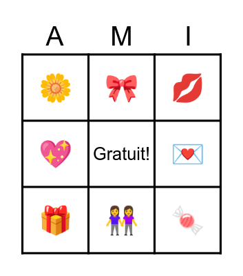 St-Valentin Bingo Card