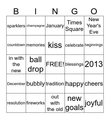 Umali New Year Bingo Card
