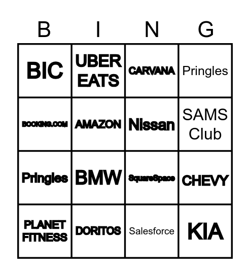 Superbowl BINGO Card