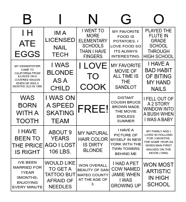 TEAM BUILDING FUN FACTS Bingo Card