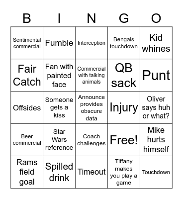 TRAMPS Bingo Card