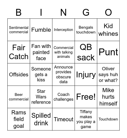 TRAMPS Bingo Card