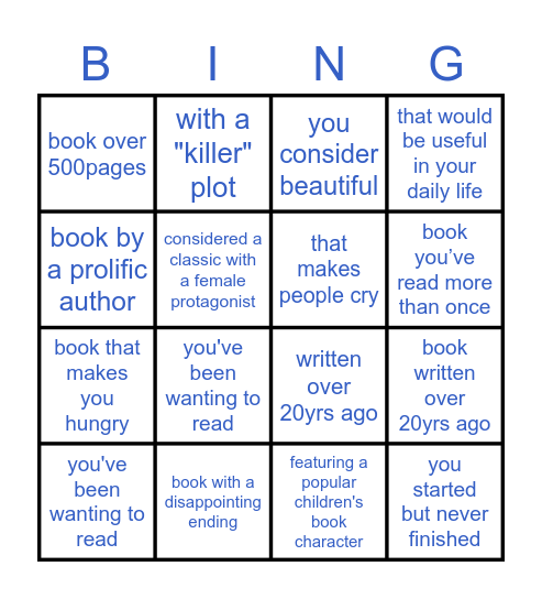 Bookstore Bingo - A book... Bingo Card