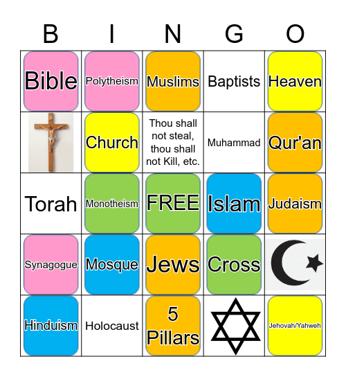 WORLD RELIGIONS BASICS Bingo Card