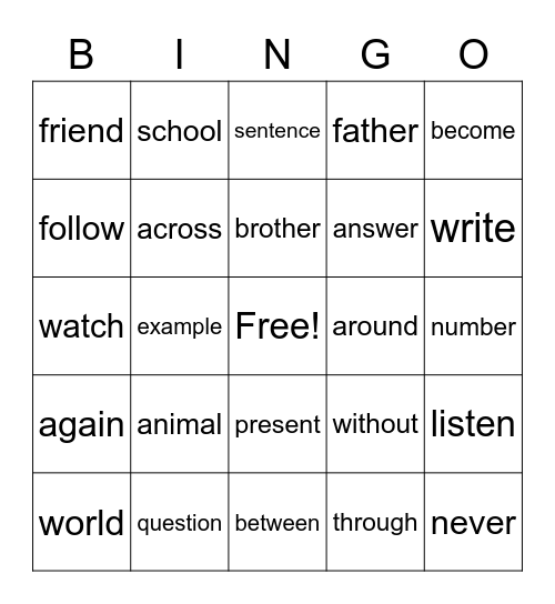 BINGO! Bingo Card