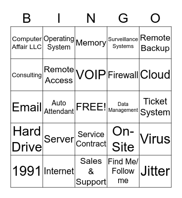 Computer Affair Bingo Card