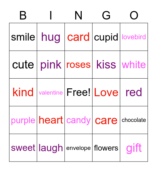 Valentine Bingo Card