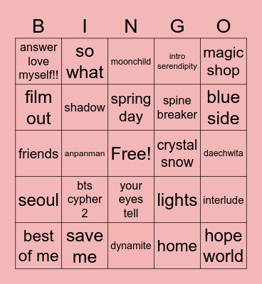 @taekookmydadsss Bingo Card