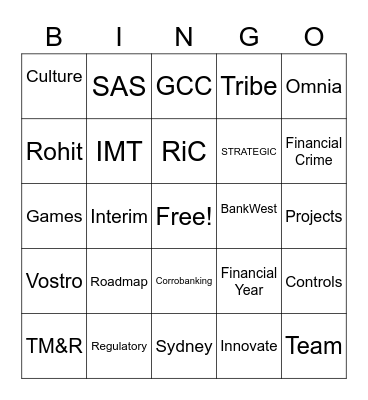 Team Bingo Card