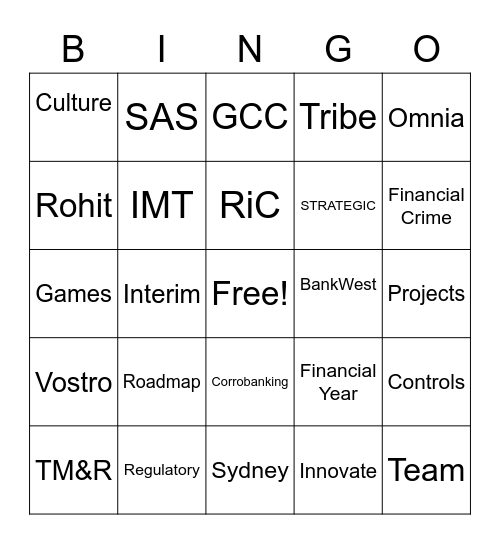 Team Bingo Card