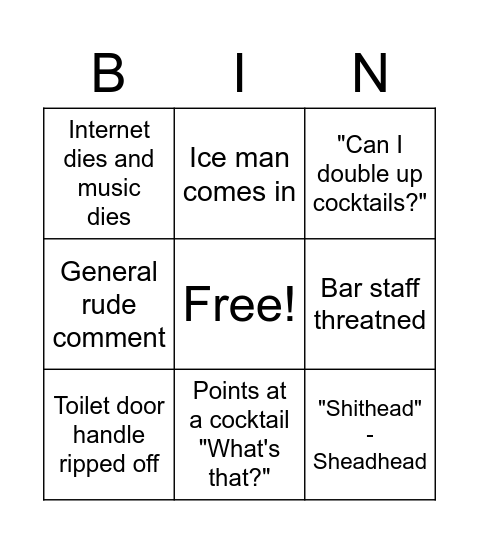 Rossi Bingo Card