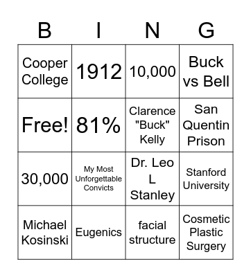 American Frankenstein and the Gaydar Studies Bingo Card