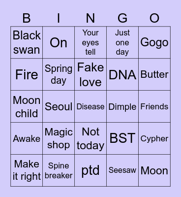 euphorialli Bingo Card