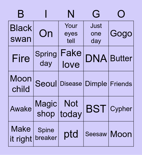 euphorialli Bingo Card