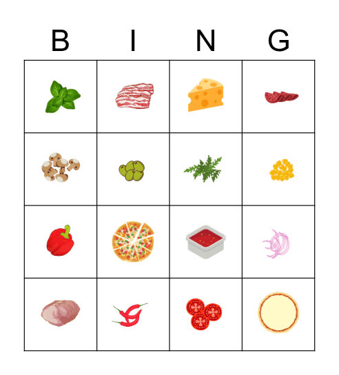 PIZZA DAY ! Bingo Card