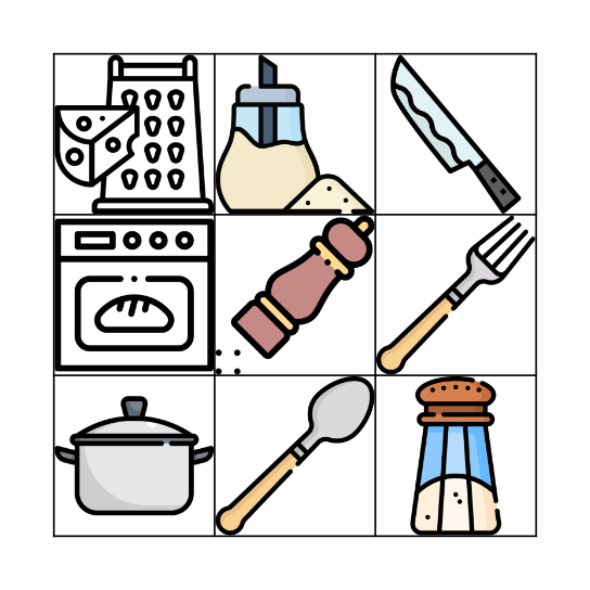 Kitchen bingo Card