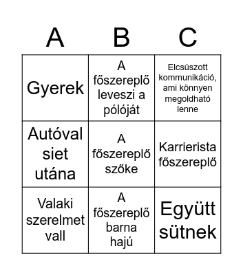 Valentin napi Cringe Bingo 2022 Bingo Card