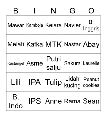 Eskelio Bingo Card