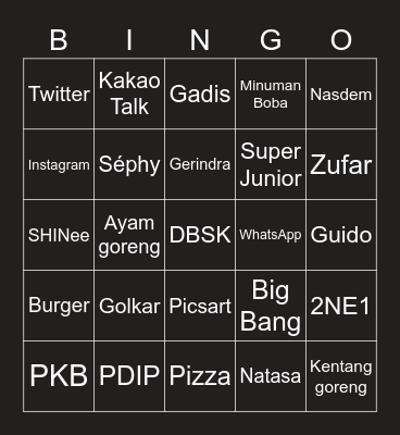 Ephraim Bingo Card
