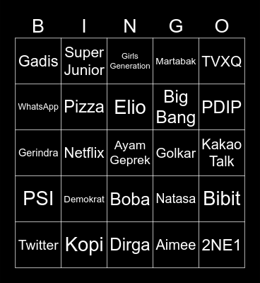 Zufar Bingo Card