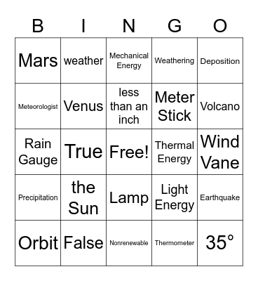 3rd Grade Unit 5 and 6 Review Bingo Card