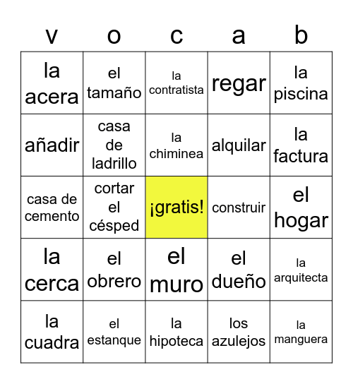 acp s200 c3v1- la construcción de casas y sus alrededores Bingo Card