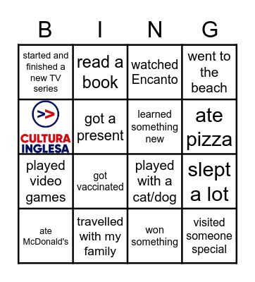 summer vacation Bingo Card