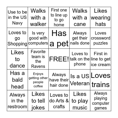 People Bingo Card