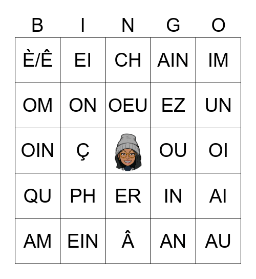 Les sons Bingo Card