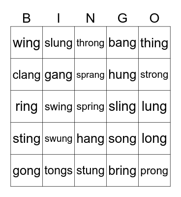 Lessons 10-13 Review Bingo Card