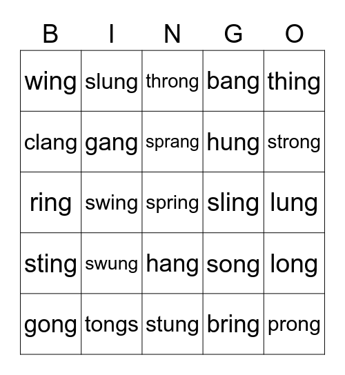 Lessons 10-13 Review Bingo Card